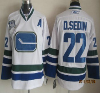 Vancouver Canucks #22 D.SEDIN White Third Jersey