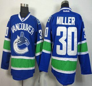 Vancouver Canucks #30 Ryan Miller Blue Jersey