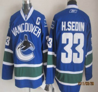 Vancouver Canucks #33 H.SEDIN Blue Jersey