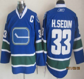 Vancouver Canucks #33 H.SEDIN Blue Third Jersey