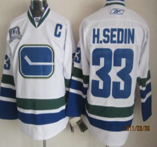 Vancouver Canucks #33 H.SEDIN White Third Jersey