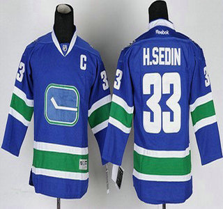 Vancouver Canucks #33 Henrik Sedin Blue Third Kids Jersey