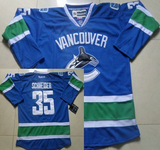 Vancouver Canucks #35 Cory Schneider Blue Jersey