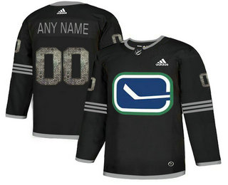 Vancouver Canucks Black Shadow Logo Print Men's Customized Alternate Adidas Jersey