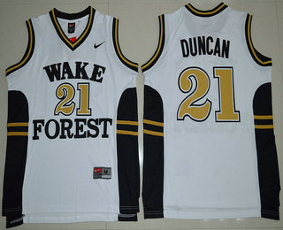 Wake Forest Demon Deacons #21 Tim Duncan White 2016 College Basketball Nike Jersey