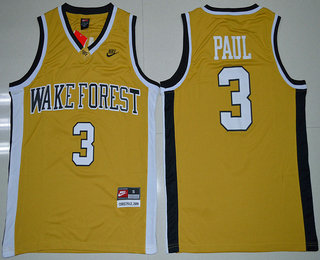 Wake Forest Demon Deacons #3 Chris Paul Gold 2016 College Basketball Nike Jersey
