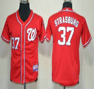 Washington Nationals #37 Stephen Strasburg Red Kids Jersey