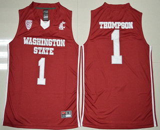 Washington State Cougars #1 Klay Thompson Red 2016 College Basketball Nike Jersey