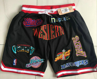 Western Conference Shorts (Black) JUST DON By Mitchell & Ness