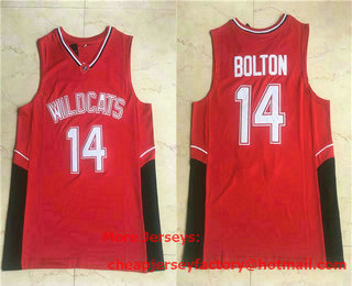 Wildcats #14 Troy Bolton High School Red Soul Swingman Basketball Jersey