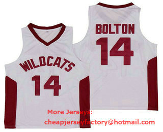 Wildcats #14 Troy Bolton High School White Soul Swingman Basketball Jersey