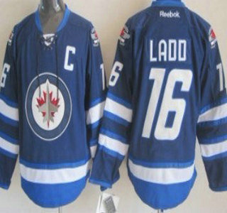 Winnipeg Jets #16 Andrew Ladd Navy Blue Kids Jersey