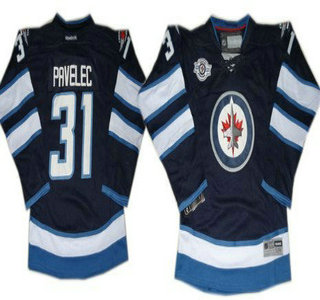 Winnipeg Jets #31 Ondrej Pavelec Navy Blue Kids Jersey