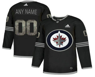 Winnipeg Jets Black Shadow Logo Print Men's Customized Adidas Jersey