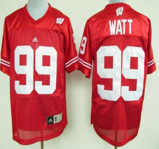 Wisconsin Badgers #99 J.J. Watt Red Jersey