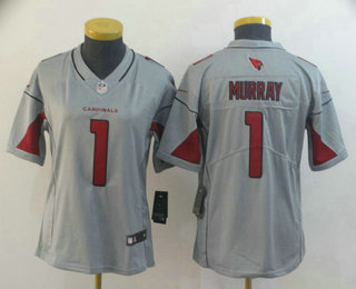 Women's Arizona Cardinals #1 Kyler Murray Gray 2019 Inverted Legend Stitched NFL Nike Limited Jersey
