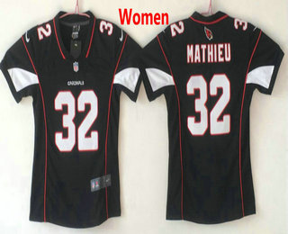Women's Arizona Cardinals #32 Tyrann Mathieu Black 2017 Vapor Untouchable Stitched NFL Nike Limited Jersey