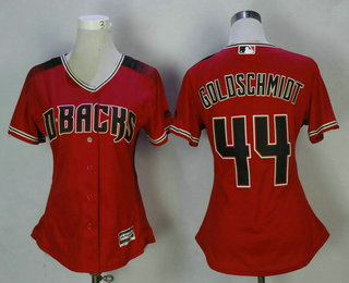 Women's Arizona Diamondbacks #44 Paul Goldschmidt Red Stitched MLB Cool Base Jersey