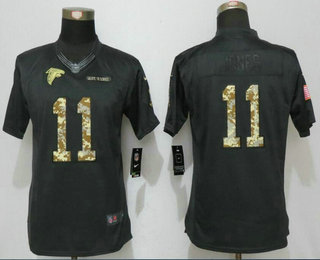 Women's Atlanta Falcons #11 Julio Jones Black Anthracite 2016 Salute To Service Stitched NFL Nike Limited Jersey