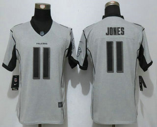 Women's Atlanta Falcons #11 Julio Jones Gray Gridiron II Stitched NFL Nike Limited Jersey