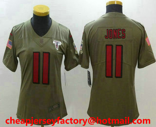 Women's Atlanta Falcons #11 Julio Jones Olive 2017 Salute To Service Stitched NFL Nike Limited Jersey