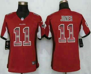 Women's Atlanta Falcons #11 Julio Jones Red Strobe 2015 NFL Nike Fashion Jersey