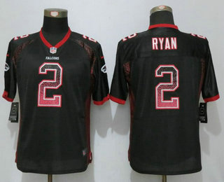 Women's Atlanta Falcons #2 Matt Ryan Black Drift Stitched NFL Nike Fashion Jersey