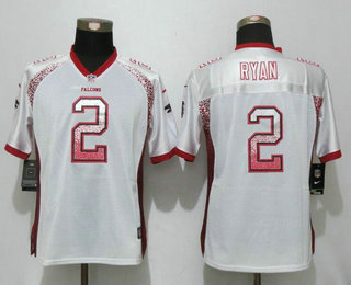 Women's Atlanta Falcons #2 Matt Ryan White Drift Stitched NFL Nike Fashion Jersey
