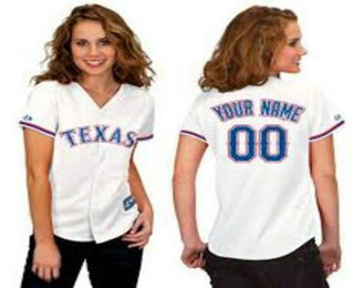 Women's Authentic Custom Texas Rangers Home White Baseball Stitched Jersey