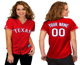 Women's Authentic Personalized Texas Rangers Alternate Red Basball Jersey