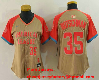 Women's Baltimore Orioles #35 Adley Rutschman Number Cream 2024 All Star Limited Stitched Jersey