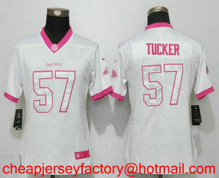 Women's Baltimore Ravens #57 C.J.Mosley White Pink 2016 Color Rush Fashion NFL Nike Limited Jersey