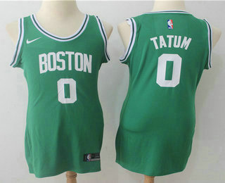 Women's Boston Celtics #0 Jayson Tatum Green 2017-2018 Nike Swingman Stitched NBA Jersey
