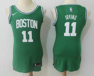Women's Boston Celtics #11 Kyrie Irving Green 2017-2018 Nike Swingman Stitched NBA Jersey