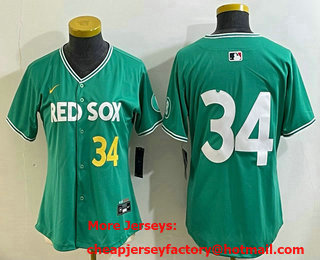 Women's Boston Red Sox #34 David Ortiz Green 2025 City Connect Limited Jersey
