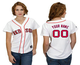 Women's Boston Red Sox White Customized Jersey