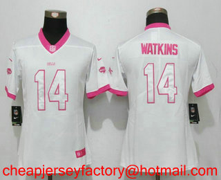 Women's Buffalo Bills #14 Sammy Watkins White Pink 2016 Color Rush Fashion NFL Nike Limited Jersey