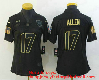 Women's Buffalo Bills #17 Josh Allen Black 2020 Salute To Service Stitched NFL Nike Limited Jersey