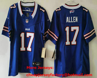 Women's Buffalo Bills #17 Josh Allen Limited Blue FUSE Vapor Jersey