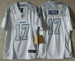 Women's Buffalo Bills #17 Josh Allen Limited White Rivalries FUSE Vapor Jersey
