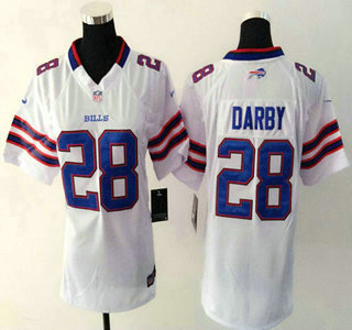 Women's Buffalo Bills #28 Ronald Darby White Road NFL Nike Game Jersey