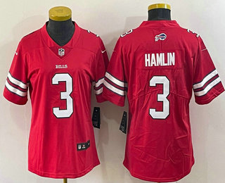 Women's Buffalo Bills #3 Damar Hamlin Red 2022 Vapor Untouchable Stitched NFL Nike Limited Jersey
