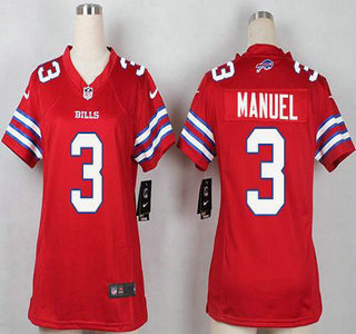 Women's Buffalo Bills #3 E. J. Manuel Red 2015 NFL Nike Game Jersey