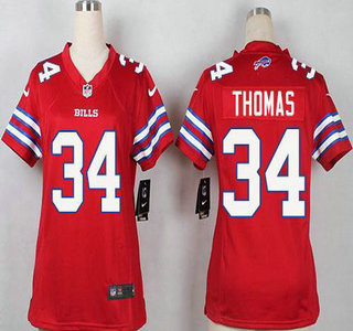 Women's Buffalo Bills #34 Thurman Thomas Red 2015 NFL Nike Game Jersey
