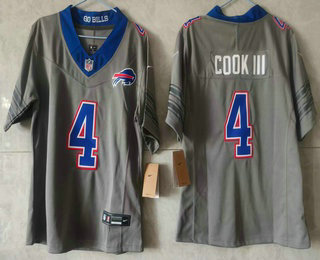 Women's Buffalo Bills #4 James Cook III Limited Grey FUSE Vapor Jersey