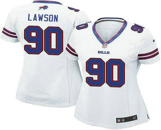 Women's Buffalo Bills #90 Shaq Lawson White Elite Jersey