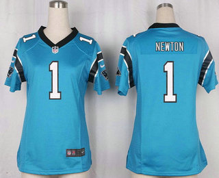 Women's Carolina Panthers #1 Cam Newton Light Blue Alternate Stitched NFL Nike Game Jersey