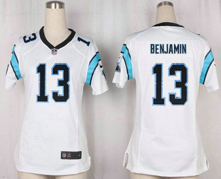Women's Carolina Panthers #13 Kelvin Benjamin White Road Stitched NFL Nike Game Jersey