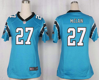 Women's Carolina Panthers #27 Robert McClain Light Blue Alternate Stitched NFL Nike Game Jersey