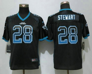Women's Carolina Panthers #28 Jonathan Stewart Black Drift Fashion NFL Nike Jersey